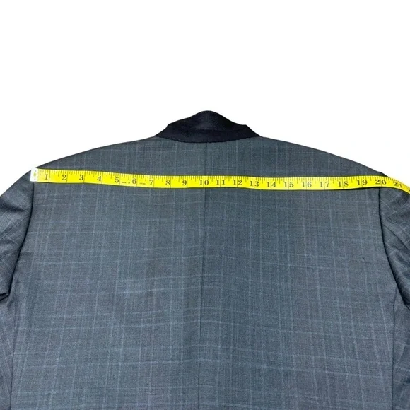 Corneliani Windowpane Blazer Jacket Virgin Wool Men’sSize 56R Brown Italy